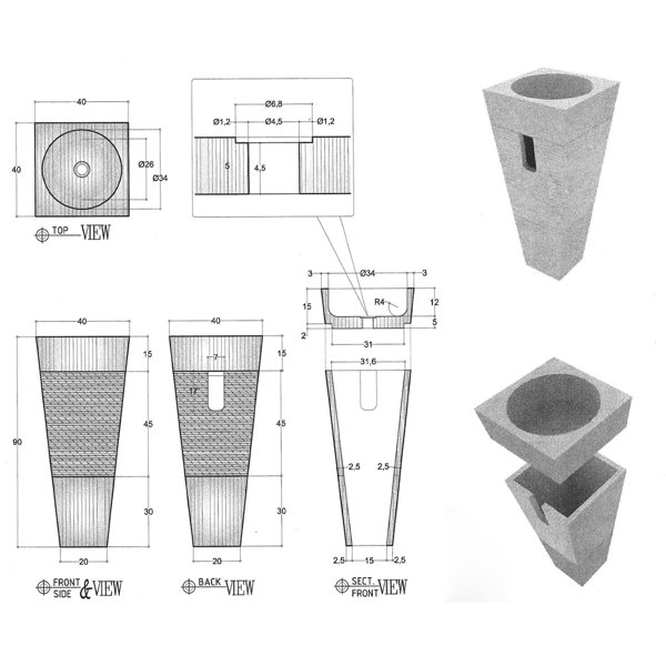 Tikamoon 40 cm Full Pedestal Sink Wayfair.co.uk